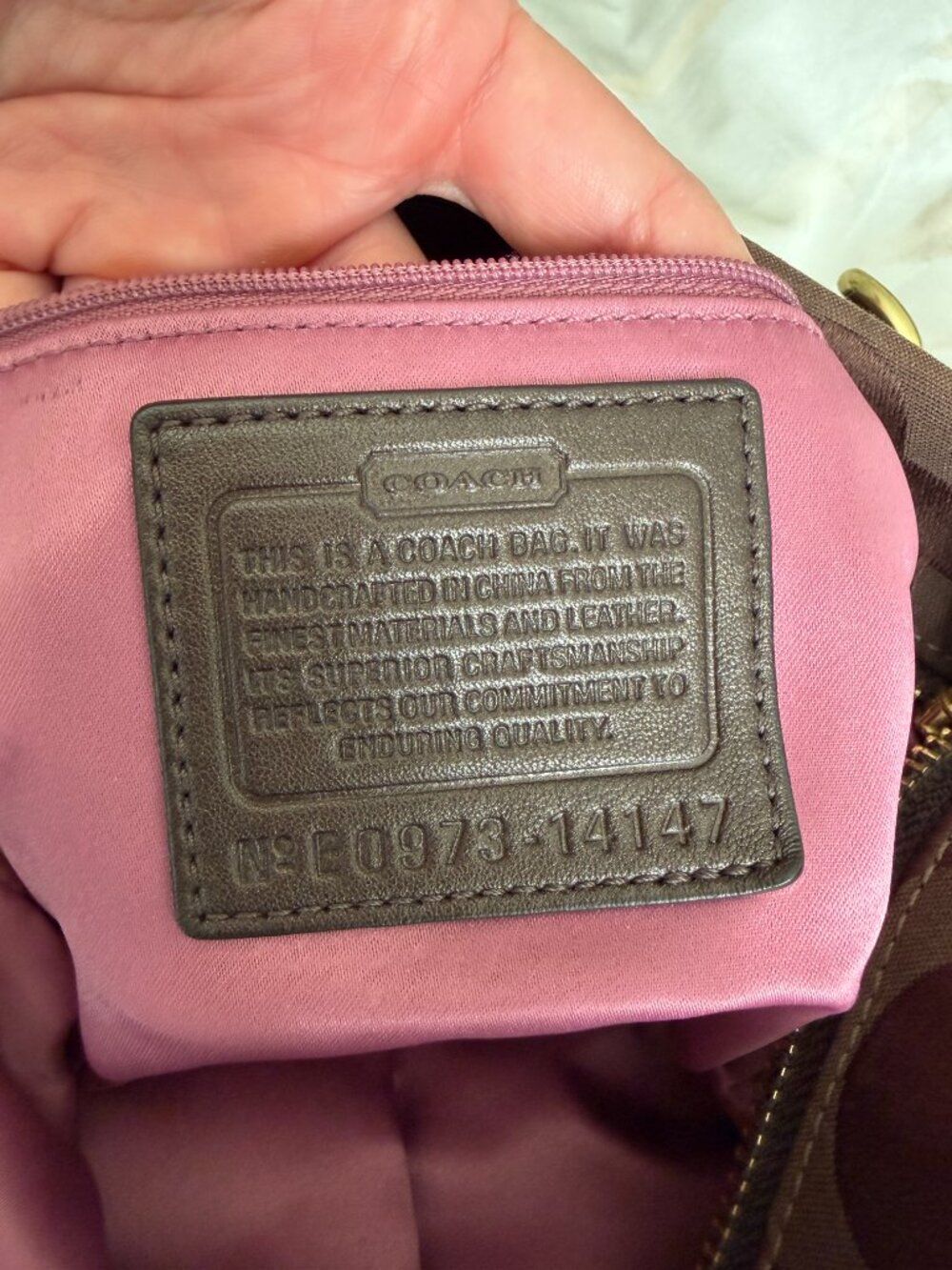 Coach Vintage Op Art Brooke Brown Canvas Bag - Picture 6 of 12